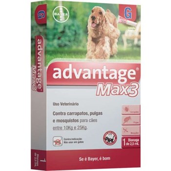 Advantage Max3 G Cão 10 a 25KG Un - Bayer