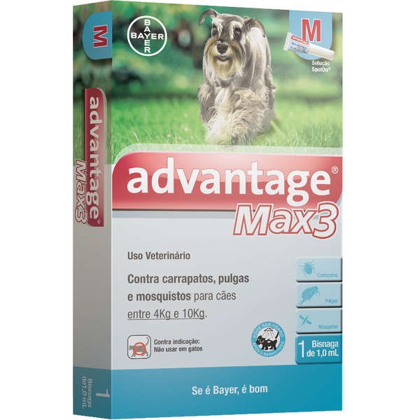 Advantage Max3 M Cão 4 a 10kg Un - Bayer
