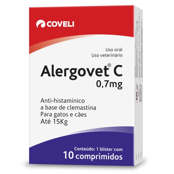 Alergovet C 0,7mg 10 comprimidos - Coveli Alergovet C 0,7mg 10 comprimidos - Coveli