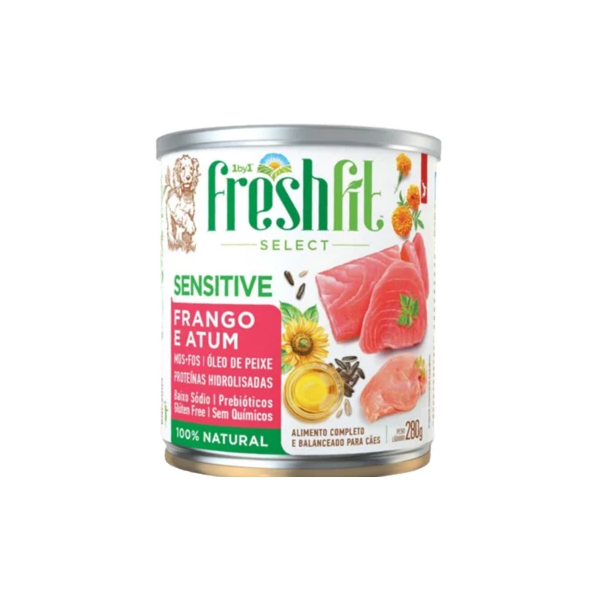 Alimento Natural Freshfit Frango e Atum Sensitive Cães Adultos Sênior - Spin Marca Alimento Natural Freshfit Frango e Atum Sensitive Cães Adultos Sênior - Spin Marca