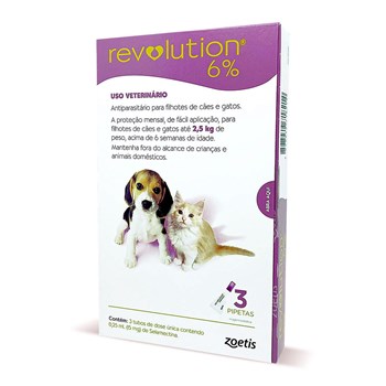 Antiparasitário Combo Revolution C/3 Filh Cães/Gatos 2,5 kg