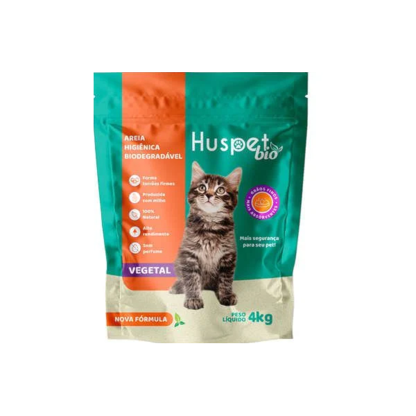 Areia Higiênica Biodegradável Para Gatos Huspet - Huspet Areia Higiênica Biodegradável Para Gatos Huspet - Huspet