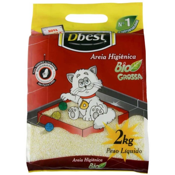 Areia Higienica Dbest Bio Grossa 2kg - Dbest Areia Higienica Dbest Bio Grossa 2kg - Dbest