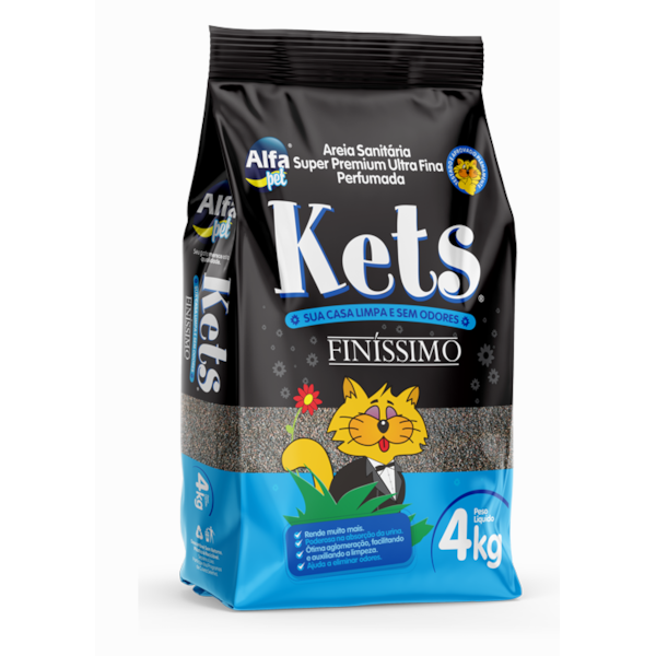 Areia Higiênica para Gatos Kets Finíssimo - Alfa Pet Areia Higiênica para Gatos Kets Finíssimo - Alfa Pet