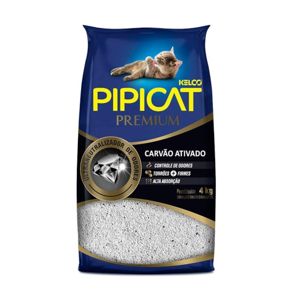 Areia Higienica Pipicat Premium Carvão Ativado Areia Higienica Pipicat Premium Carvão Ativado