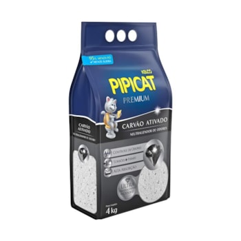 Areia Higienica Pipicat Premium Carvão Ativado Areia Higienica Pipicat Premium Carvão Ativado