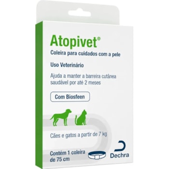 Atopivet Coleira Caes/Gatos Cuidados Com A Pele Acima de 7 Kg - 75cm G