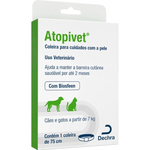 Atopivet Coleira Caes/Gatos Cuidados Com A Pele Acima de 7 Kg - 75cm G Atopivet Coleira Caes/Gatos Cuidados Com A Pele Acima de 7 Kg - 75cm G