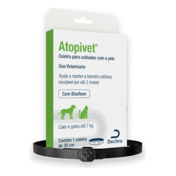 Atopivet Coleira Caes/Gatos Cuidados Com A Pele Até 7 Kg - 35cm P