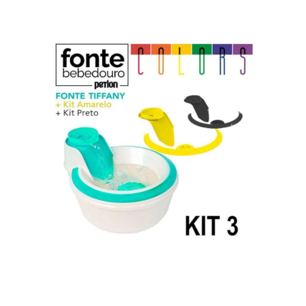Bebedouro Fonte Colours Preto/Limão/Verde 2 litros 220v - Petlon Bebedouro Fonte Colours Preto/Limão/Verde 2 litros 220v - Petlon