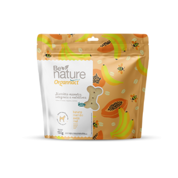 Biscoito Be Nature Banana, Mamão, Aveia e Mel 150g - Organnact Biscoito Be Nature Banana, Mamão, Aveia e Mel 150g - Organnact
