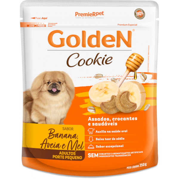 Biscoito Golden Cookie Banana, Aveia e Mel - Cães Adultos Biscoito Golden Cookie Banana, Aveia e Mel - Cães Adultos