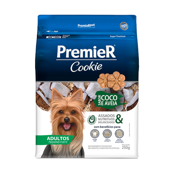 Biscoito Premier Cookie Raças Pequenas Coco e Aveia - Cães Adultos Biscoito Premier Cookie Raças Pequenas Coco e Aveia - Cães Adultos