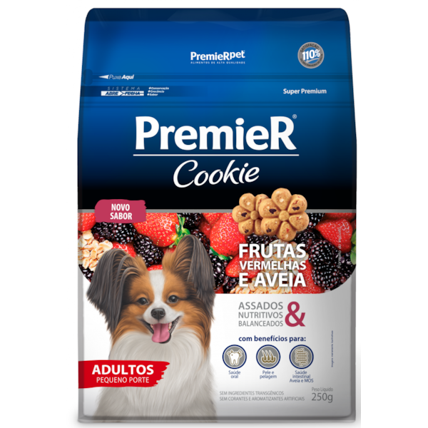 Biscoito Premier Cookie Raças Pequenas Frutas Vermelhas e Aveia - Cães Adultos Biscoito Premier Cookie Raças Pequenas Frutas Vermelhas e Aveia - Cães Adultos