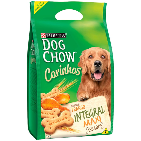 Biscoito Purina Dog Chow Carinhos Integral Maxi Raças Médias e Grandes - Cães Adulto