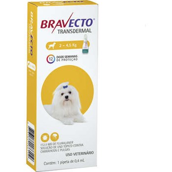 Bravecto Transdermal Cães 112,5mg 2 - 4,5kg - MSD