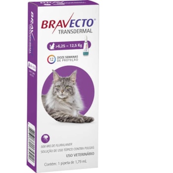 Bravecto Transdermal Gatos 500mg 6,25 - 12,5kg - MSD Bravecto Transdermal Gatos 500mg 6,25 - 12,5kg - MSD