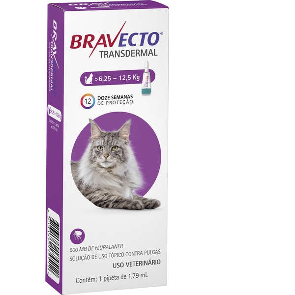 Bravecto Transdermal Gatos 500mg 6,25 - 12,5kg - MSD Bravecto Transdermal Gatos 500mg 6,25 - 12,5kg - MSD