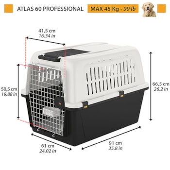Caixa de Transporte Atlas 60 Profissional - Ferplast Caixa de Transporte Atlas 60 Profissional - Ferplast