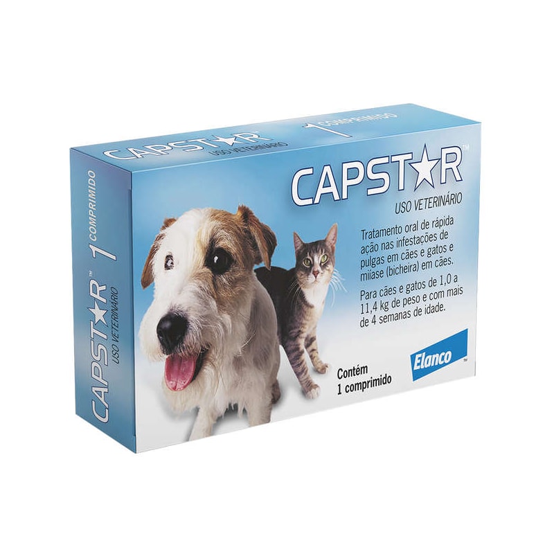 Capstar 11,4 mg até 11,4kg 1 comprimidos - Elanco - Águia veterinária