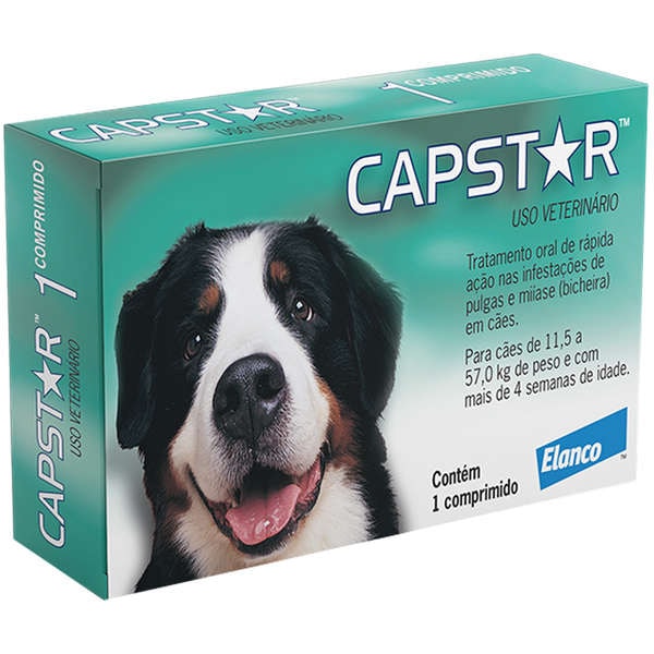 Capstar 57mg acima 11,4kg 1 comprimido - Elanco Capstar 57mg acima 11,4kg 1 comprimido - Elanco