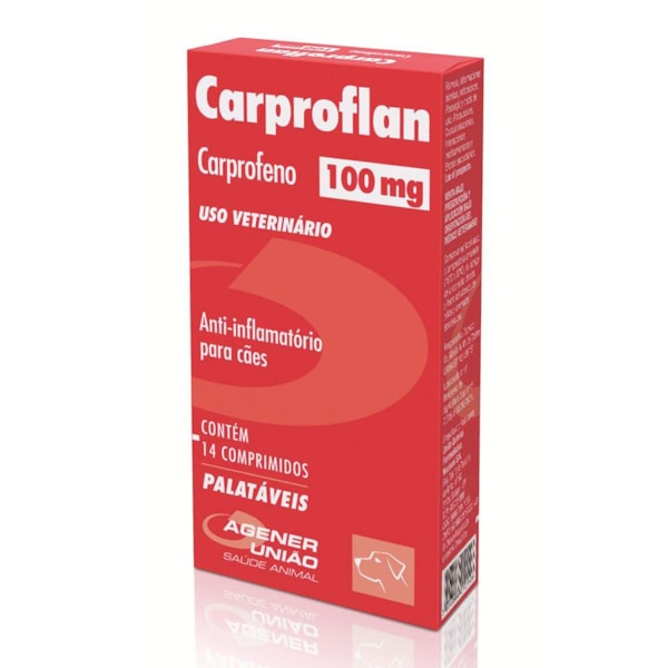 Carproflan 100mg 14 comprimidos - Agener União Carproflan 100mg 14 comprimidos - Agener União