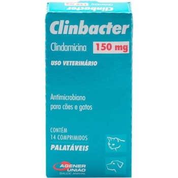 Clinbacter Pet 150mg 14 comprimidos - Agener União Clinbacter Pet 150mg 14 comprimidos - Agener União