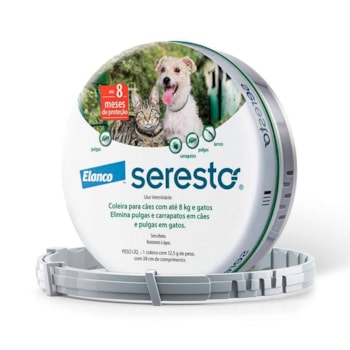 Coleira Antipulgas  Seresto Cães/Gatos  até 8kg 38cm - Bayer Coleira Antipulgas  Seresto Cães/Gatos  até 8kg 38cm - Bayer