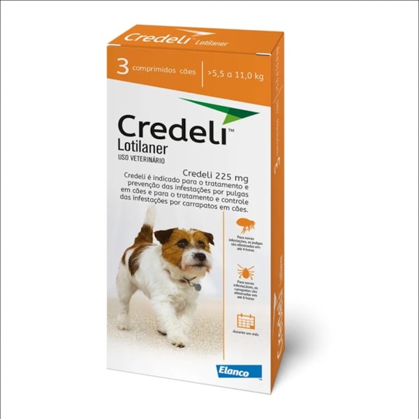 Combo Credeli 225mg 3 comprimidos - 5,5 a 11KG  - Elanco