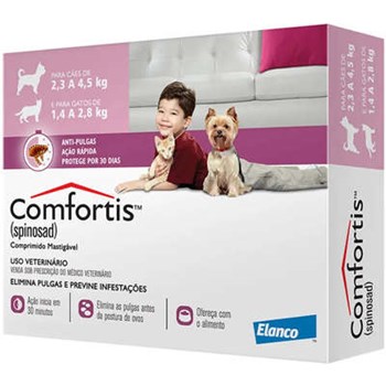 Comfortis 140mg Cães (2,34 a 4kg) e Gatos (1,4 a 2,8kg) - 1 comprimido - Elanco