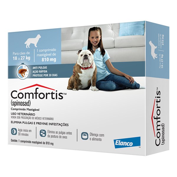 Comfortis 810mg Cães (18 a 27kg) - 1 comprimido - Elanco