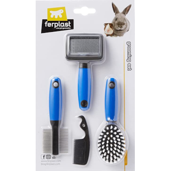Conjunto Para Roedores de Pente e Escovas Grooming Set - Ferplast Conjunto Para Roedores de Pente e Escovas Grooming Set - Ferplast