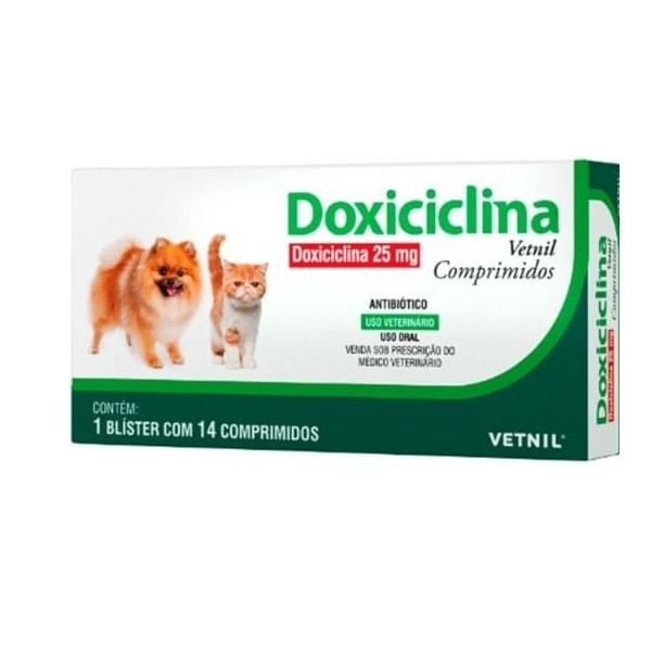 Doxiciclina 25mg 24x14cp - Vetnil Doxiciclina 25mg 24x14cp - Vetnil