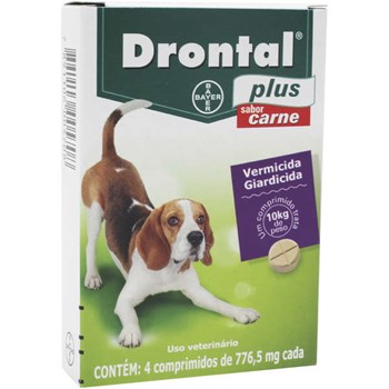 Drontal Plus Cães 10kg 4 comprimidos - Bayer