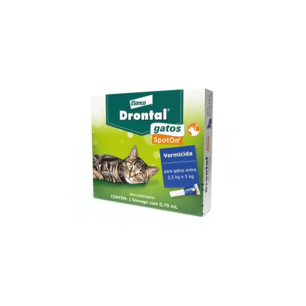 Drontal Spot On Gatos Entre 2,5kg e 5kg - 0,70ml Drontal Spot On Gatos Entre 2,5kg e 5kg - 0,70ml