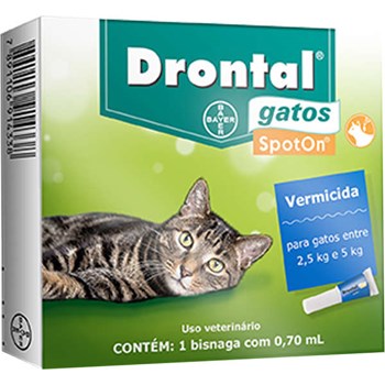 Drontal Spot On Gatos Entre 2,5kg e 5kg - 0,70ml - Bayer