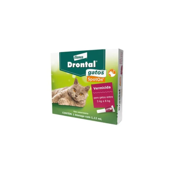 Drontal Spot On Gatos Entre 5kg e 8kg -1,12ml Drontal Spot On Gatos Entre 5kg e 8kg -1,12ml