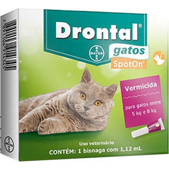 Drontal Spot On Gatos Entre 5kg e 8kg -1,12ml - Bayer
