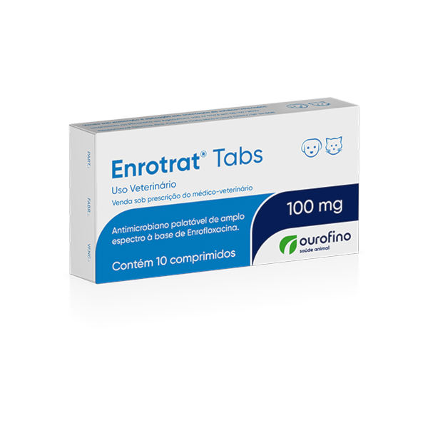 Enrotrat Tabs 100mg 10 comprimidos - Ourofino Enrotrat Tabs 100mg 10 comprimidos - Ourofino