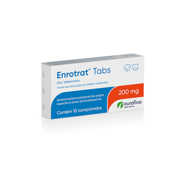 Enrotrat Tabs 200mg 10 comprimidos - Ourofino Enrotrat Tabs 200mg 10 comprimidos - Ourofino