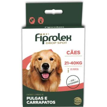 Fiprolex Cães de 21 a 40kg 2,68ml Unidade - Ceva Fiprolex Cães de 21 a 40kg 2,68ml Unidade - Ceva