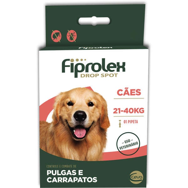 Fiprolex Cães de 21 a 40kg 2,68ml Unidade - Ceva Fiprolex Cães de 21 a 40kg 2,68ml Unidade - Ceva