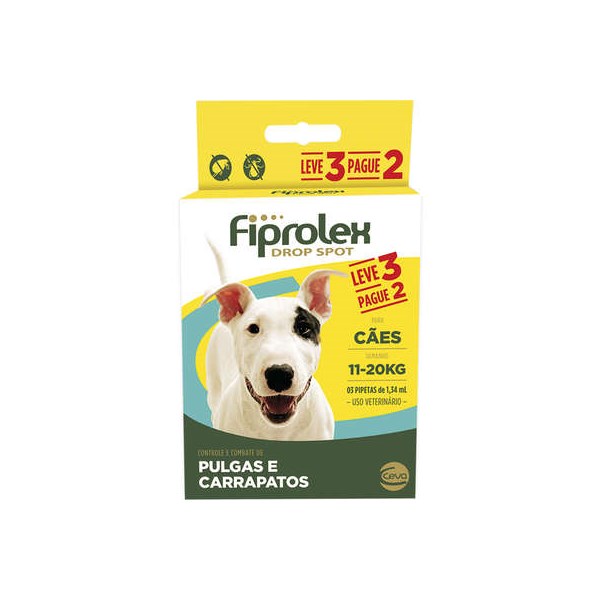Fiprolex Combo Cães de 11 a 20kg 1,34ml - Ceva