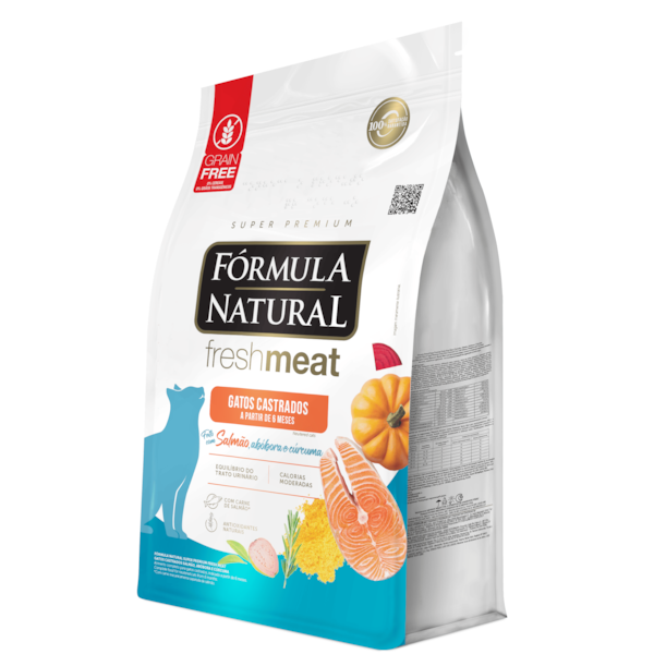 Fórmula Natural Fresh Meat Gatos Castrados Salmão, Abóbora e Cúrcuma