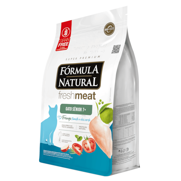 Fórmula Natural Fresh Meat Gatos Sênior, Frango, Tomate e Chá Verde