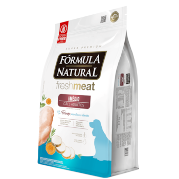 Fórmula Natural Super Premium Fresh Meat Cães Adultos Porte Médio Frango, Mandioca e Alecrim