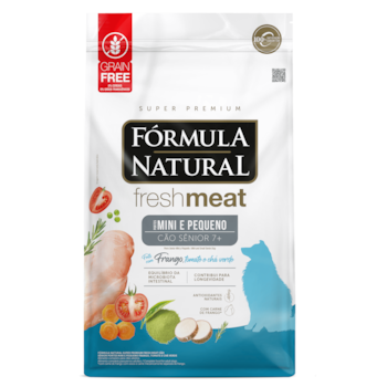 Fórmula Natural Super Premium Fresh Meat Cão Sênior Portes Mini e Pequeno Frango, Tomate e Chá Verde