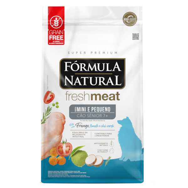 Fórmula Natural Super Premium Fresh Meat Cão Sênior Portes Mini e Pequeno Frango, Tomate e Chá Verde Fórmula Natural Super Premium Fresh Meat Cão Sênior Portes Mini e Pequeno Frango, Tomate e Chá Verde