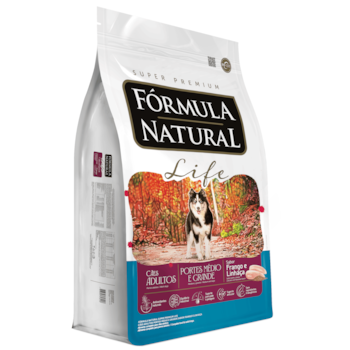 Fórmula Natural Super Premium Life Cães Adultos Portes Médio e Grande Frango e Linhaça - 15Kg