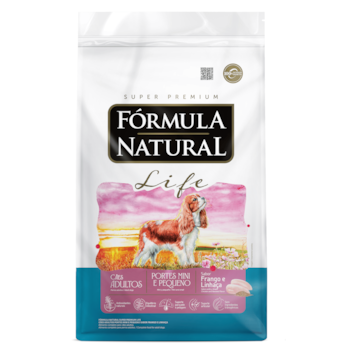 Fórmula Natural Super Premium Life Cães Adultos Portes Mini e Pequeno Frango e Linhaça - 10Kg